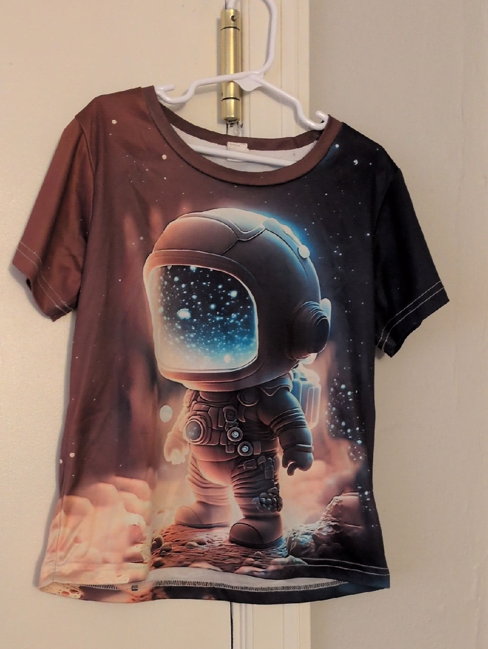 Kids Space Astronaut Graphic Tee - Brown/Black